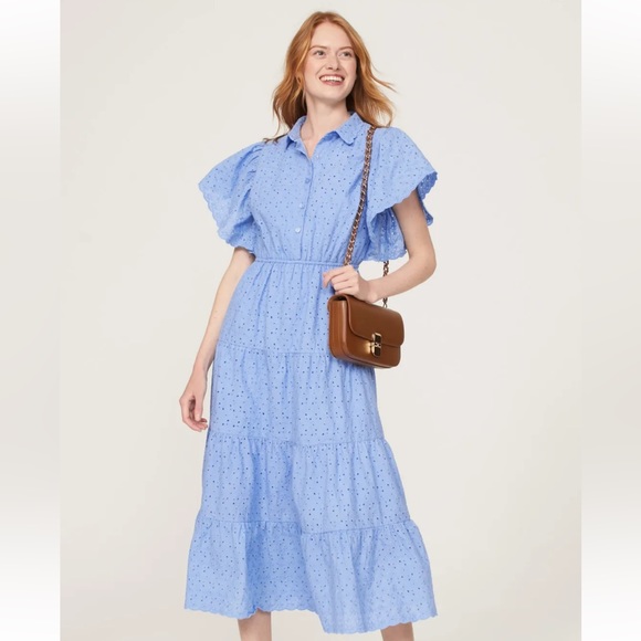Slate & Willow | Blue Eyelet Dress - Picture 4 of 5